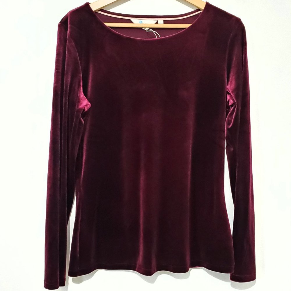 NWT Boden Suki Velvet Long Sleeve Blouse Sz 10
